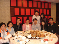 DP workshop trainees at lunch