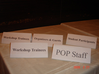 Name plates at lunch